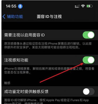 高州苹果14维修网点分享iPhone14注视感知功能有什么用 