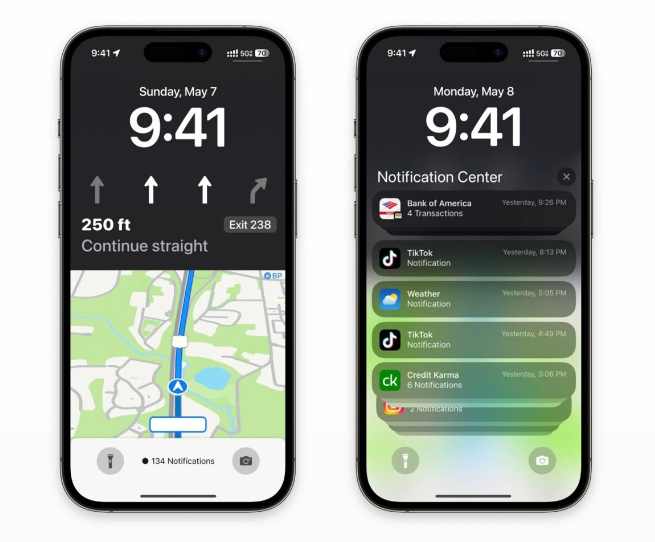 高州苹果维修服务分享iOS17锁屏地图导航半屏显示长什么样 